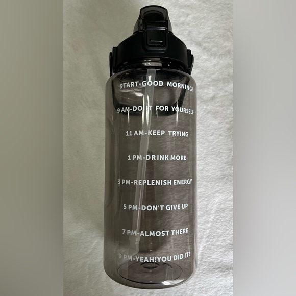 Amazon Other - Motivational 64oz water bottle in light black/clear NYE Resolution! New!!